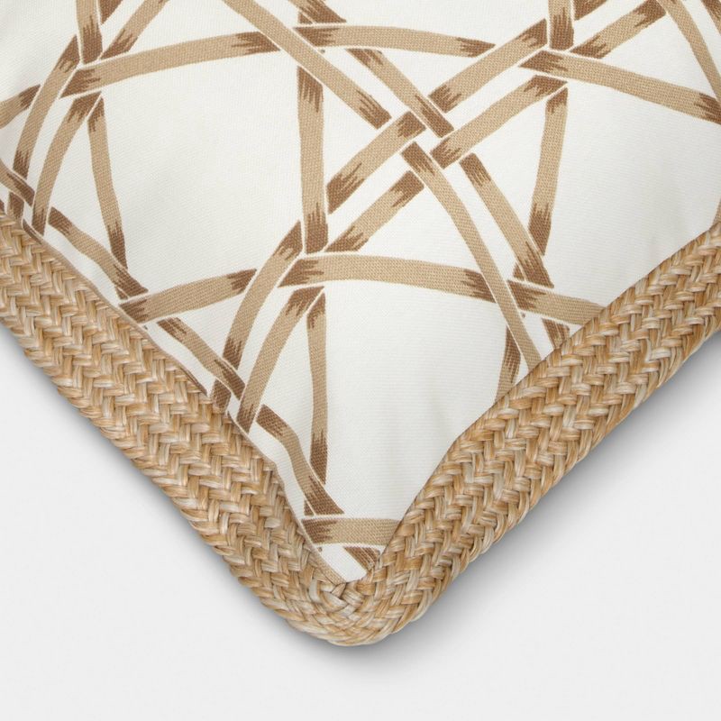 slide 5 of 5, 18" Square Geo Texture Outdoor Throw Pillow Brown - Threshold™, 1 ct