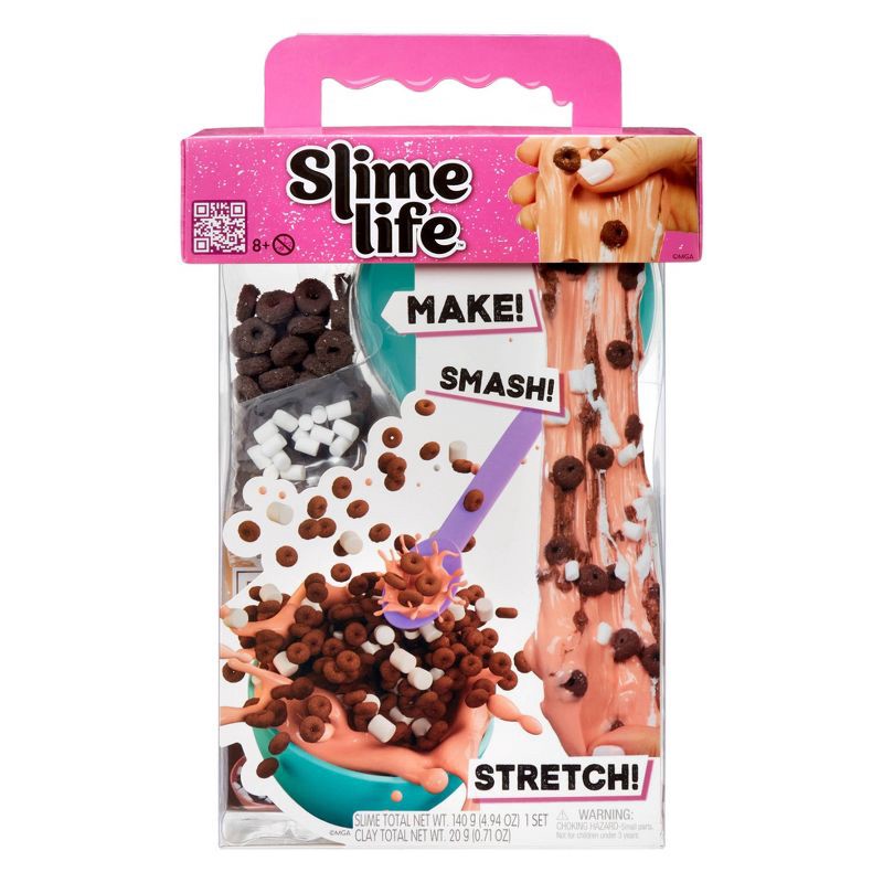 slide 2 of 9, Slime Life Bowl of Choco Cereal DIY Slime Kit - Unboxing Ingredients to Make,Smash and Stretch Your Food, 1 ct