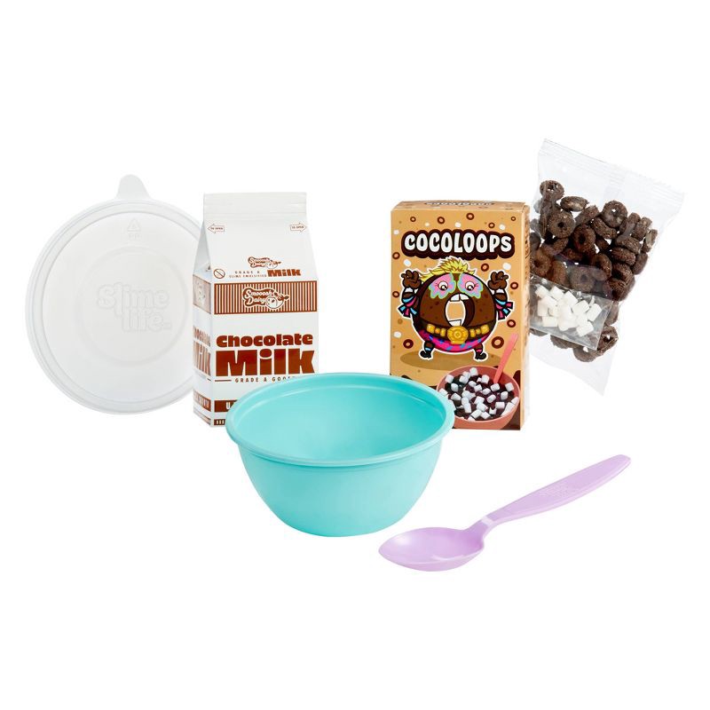 slide 3 of 9, Slime Life Bowl of Choco Cereal DIY Slime Kit - Unboxing Ingredients to Make,Smash and Stretch Your Food, 1 ct