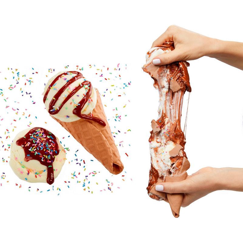 slide 3 of 7, Slime Life Ice Cream Cone DIY Slime Kit - Unboxing Ingredients to Make,Smash and Stretch Your Food, 1 ct