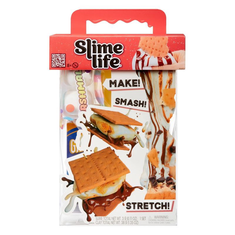 slide 2 of 9, Slime Life S'mores DIY Slime Kit - Unboxing Ingredients to Make,Smash and Stretch Your Food, 1 ct