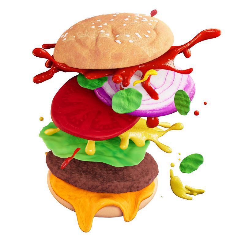 slide 2 of 11, Slime Life Cheeseburger DIY Slime Kit - Unboxing Ingredients to Make,Smash and Stretch Your Food, 1 ct