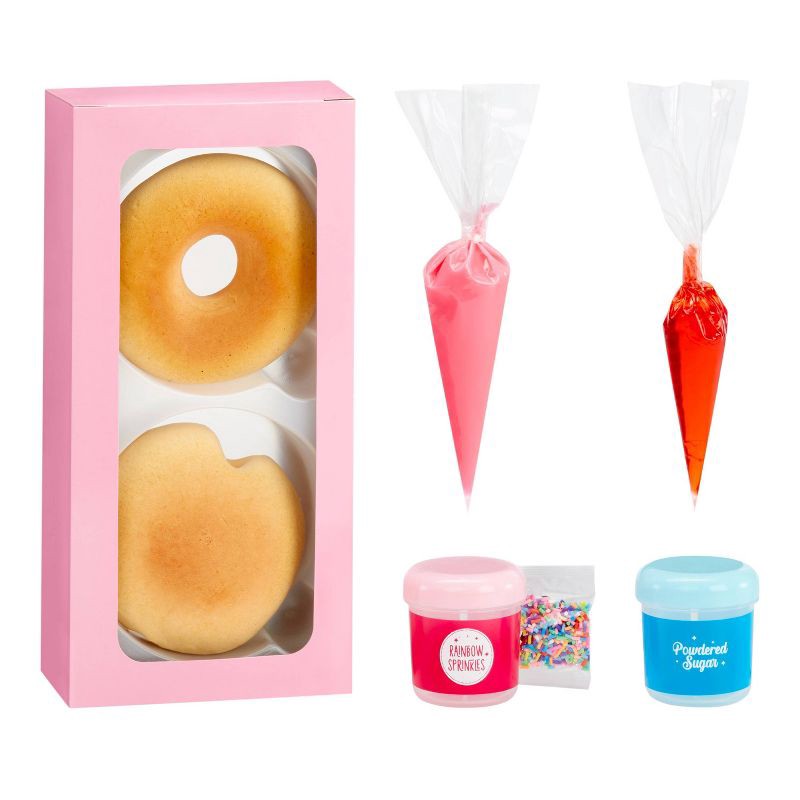 slide 3 of 9, Slime Life Pink Icing Round & Jelly Filled Donuts DIY Slime Kit - Unboxing Ingredients to Make,Smash and Stretch Your Food, 1 ct
