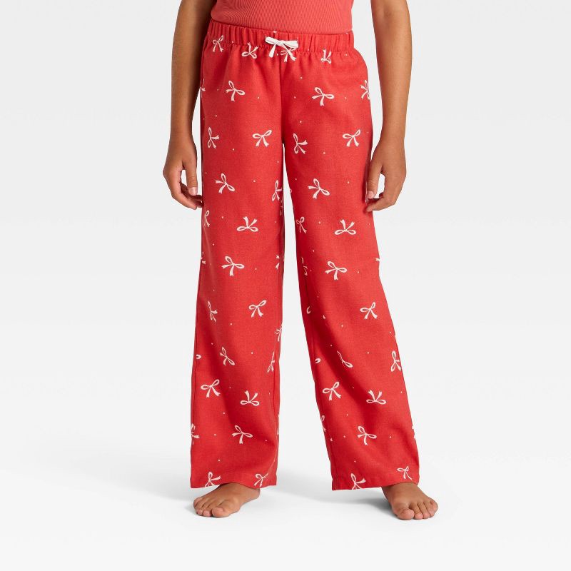 slide 4 of 4, Grayson Threads Kids Girls' 2pc Merry Bows Christmas Tank Top and Pants Pajama Set - Red L, 2 ct