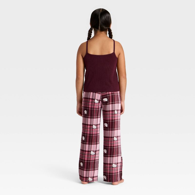 slide 2 of 4, Girls' 2pc Hello Kitty Tank Top and Pants Pajama Set - Red L, 2 ct
