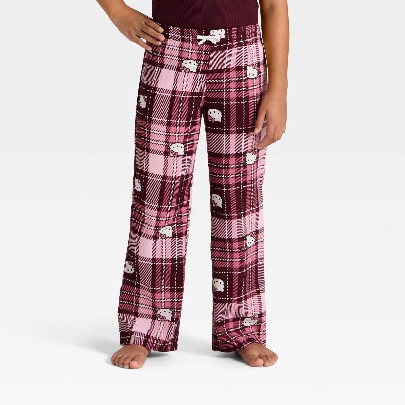 slide 4 of 4, Girls' 2pc Hello Kitty Tank Top and Pants Pajama Set - Red L, 2 ct