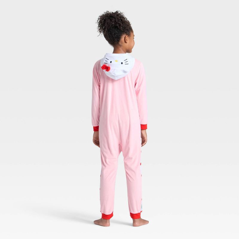 slide 2 of 3, Girls' Hello Kitty Holiday Long Sleeve Union Suit - Blush S, 1 ct