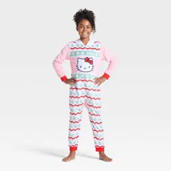 Girls' Hello Kitty Holiday Long Sleeve Union Suit - Blush S