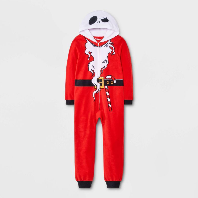 slide 1 of 4, NBC Boys' The Nightmare Before Christmas Jack Skellington Long Sleeve Union Suit - Red S, 1 ct
