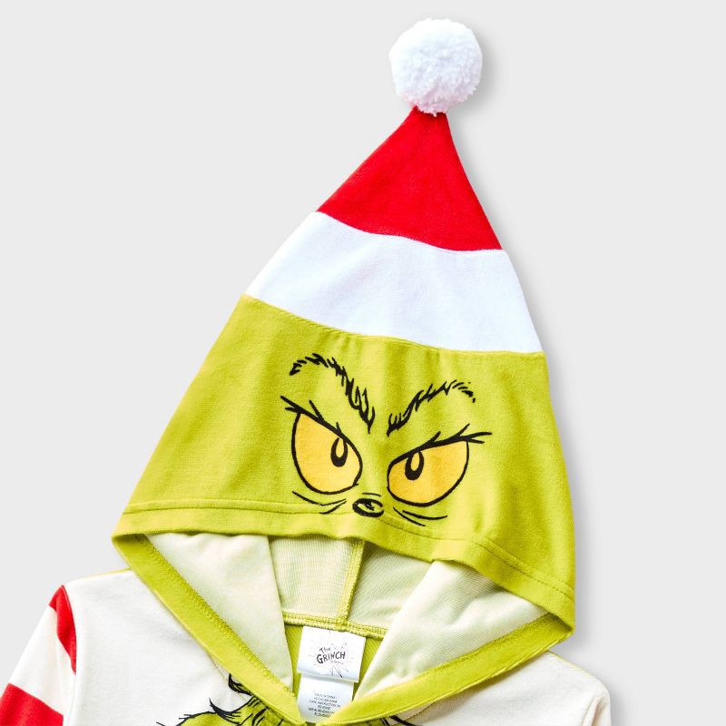 slide 3 of 3, Kids' The Grinch Christmas Long Sleeve Union Suit - Green XS, 1 ct
