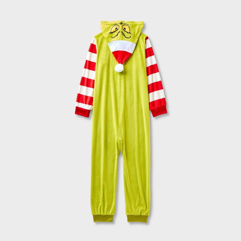 slide 2 of 3, Kids' The Grinch Christmas Long Sleeve Union Suit - Green S, 1 ct