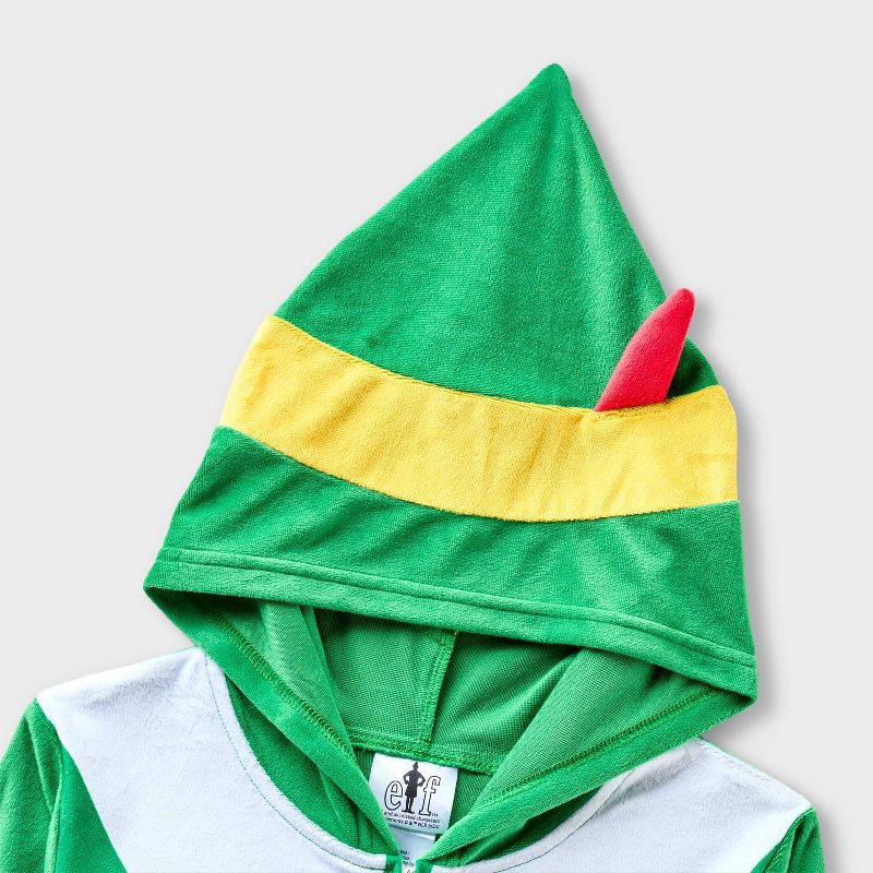 slide 3 of 3, Kids' Buddy the Elf Christmas Long Sleeve Union Suit - Green S, 1 ct