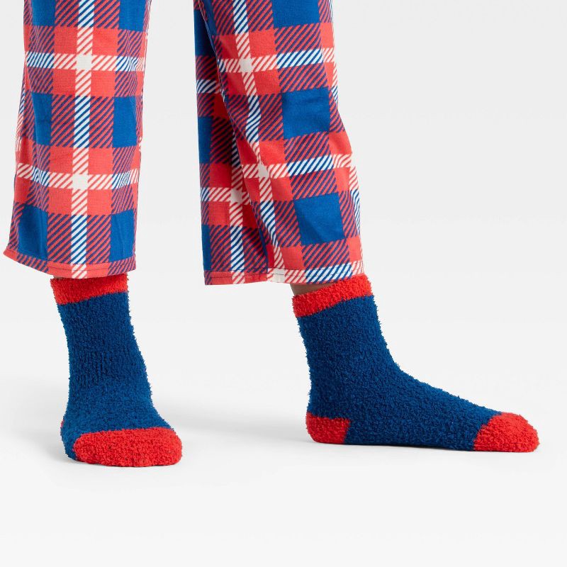 slide 5 of 5, Boys' 2pc Hot Wheels Holiday Cozy Pajama Set with Socks - Navy Blue S, 2 ct