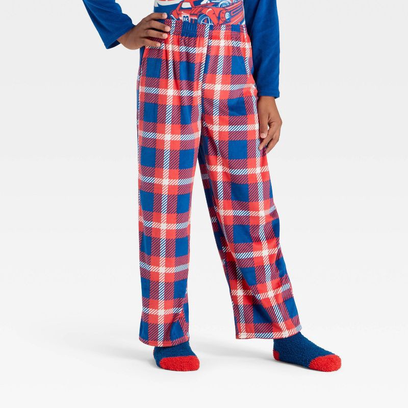 slide 4 of 5, Boys' 2pc Hot Wheels Holiday Cozy Pajama Set with Socks - Navy Blue M, 2 ct