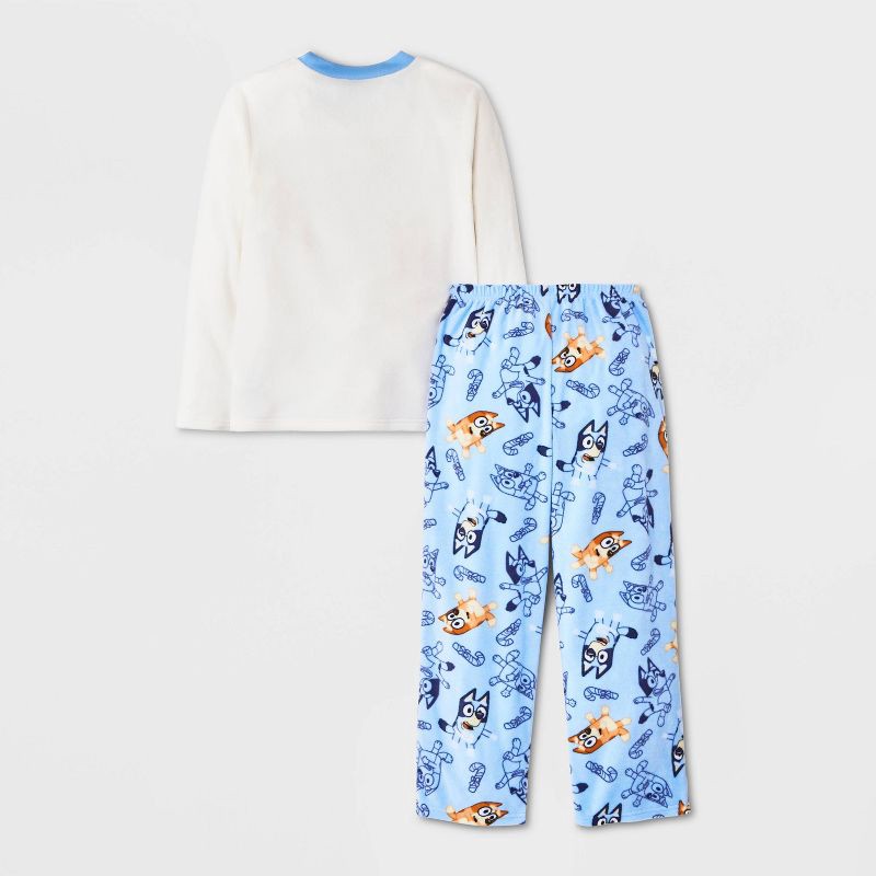 slide 3 of 4, Boys' 2pc Bluey Holiday Cozy Pajama Set with Socks - Blue XS, 2 ct