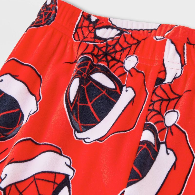 slide 4 of 4, Boys' 2pc Marvel Spider-Man Christmas Snuggly Soft Pajama Set - Red 4, 2 ct