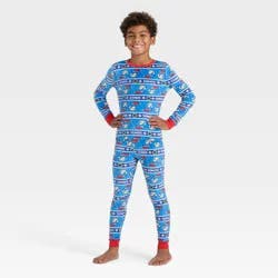 Boys' 2pc Sonic the Hedgehog Holiday Snuggly Soft Pajama Set - Blue 8
