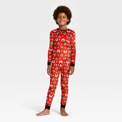 Boys' 2pc Super Mario Holiday Snuggly Soft Pajama Set - Red 4
