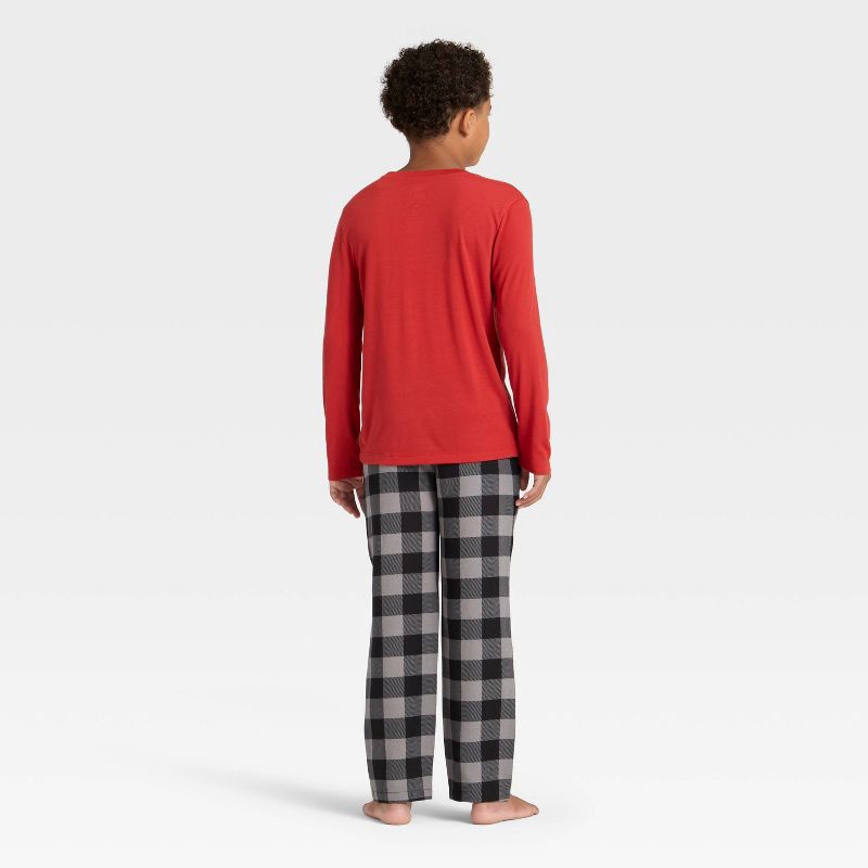 slide 2 of 4, Boys' 2pc Ford Bronco Holiday Long Sleeve Pajama Set - Red M, 2 ct