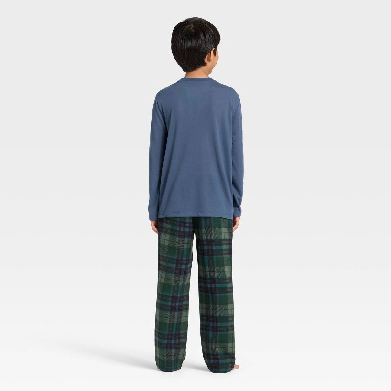 slide 2 of 4, SmileyWorld Boys' 2pc Smiley World Christmas Long Sleeve Pajama Set - Blue S, 2 ct