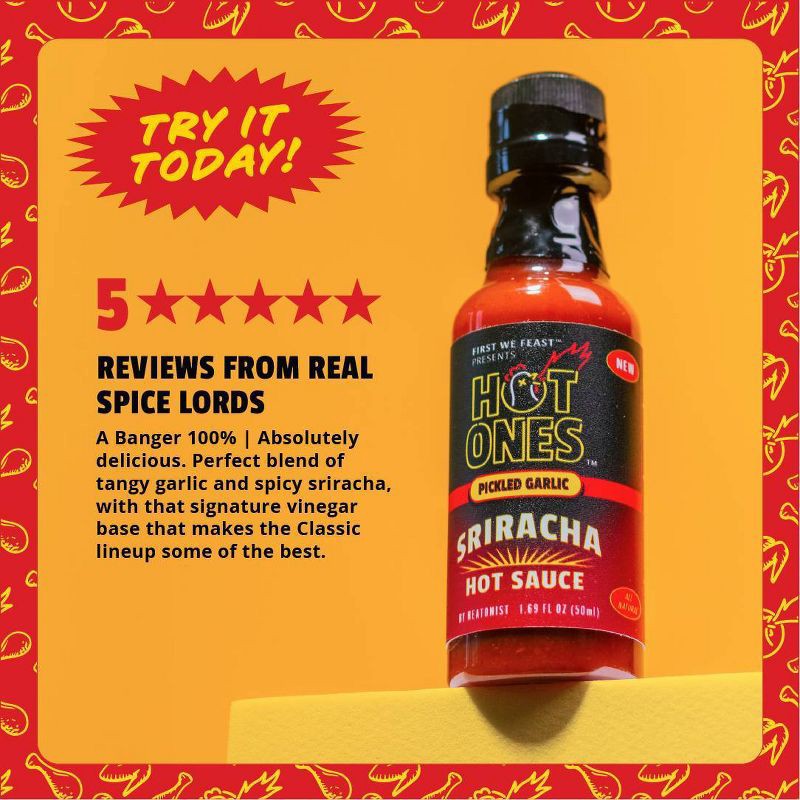 slide 8 of 8, Hot Ones Mini Sriracha Hot Sauce - 1.69oz, 1.69 oz