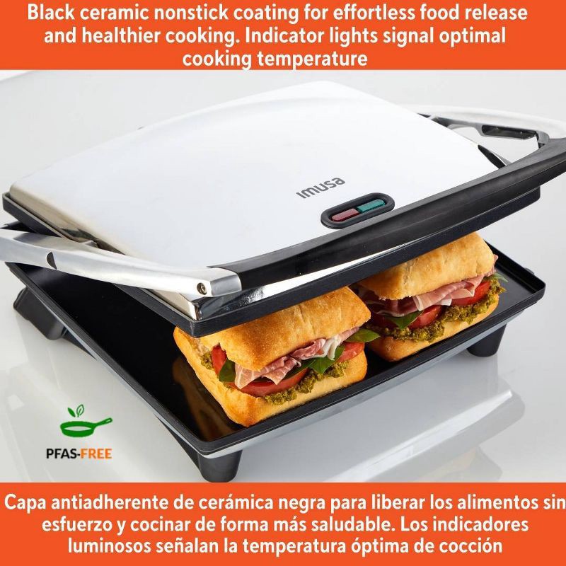 slide 3 of 6, IMUSA Panini Press Sandwich Maker, 1 ct