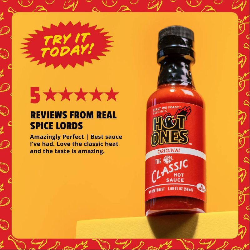 slide 8 of 8, Hot Ones Mini Original Classic Hot Sauce - 1.69oz, 1.69 oz