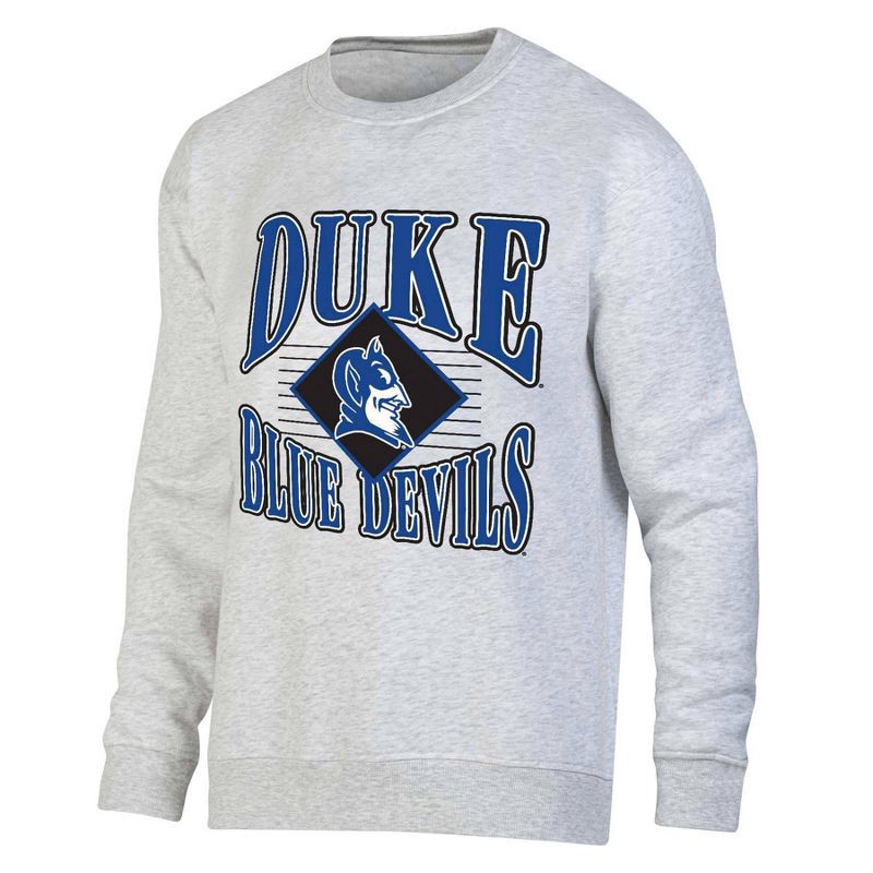 slide 1 of 3, NCAA Duke Blue Devils Men's Crew Neck Fleece Ash Sweatshirt - XL, 1 ct