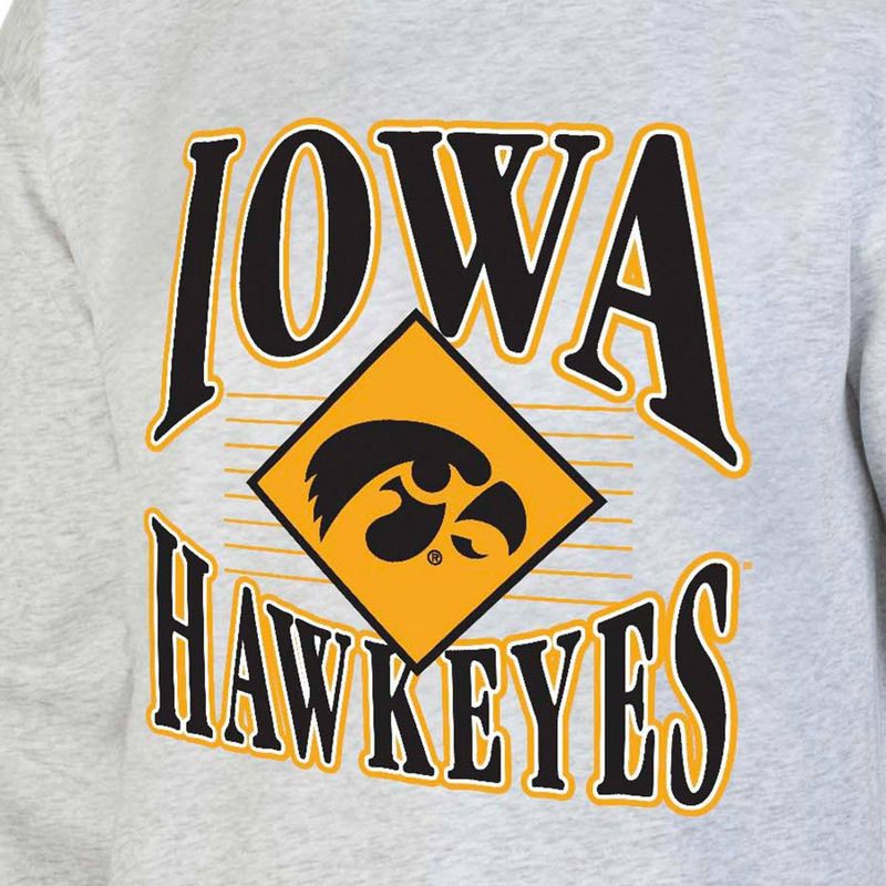 slide 3 of 3, NCAA Iowa Hawkeyes Men's Crew Neck Fleece Ash Sweatshirt - S, 1 ct