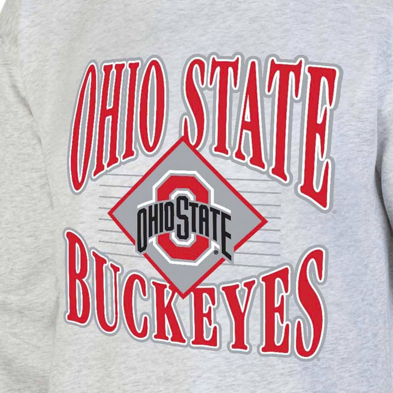 slide 3 of 3, NCAA Ohio State Buckeyes Men's Crew Neck Fleece Ash Sweatshirt - M: Pullover, 1 ct