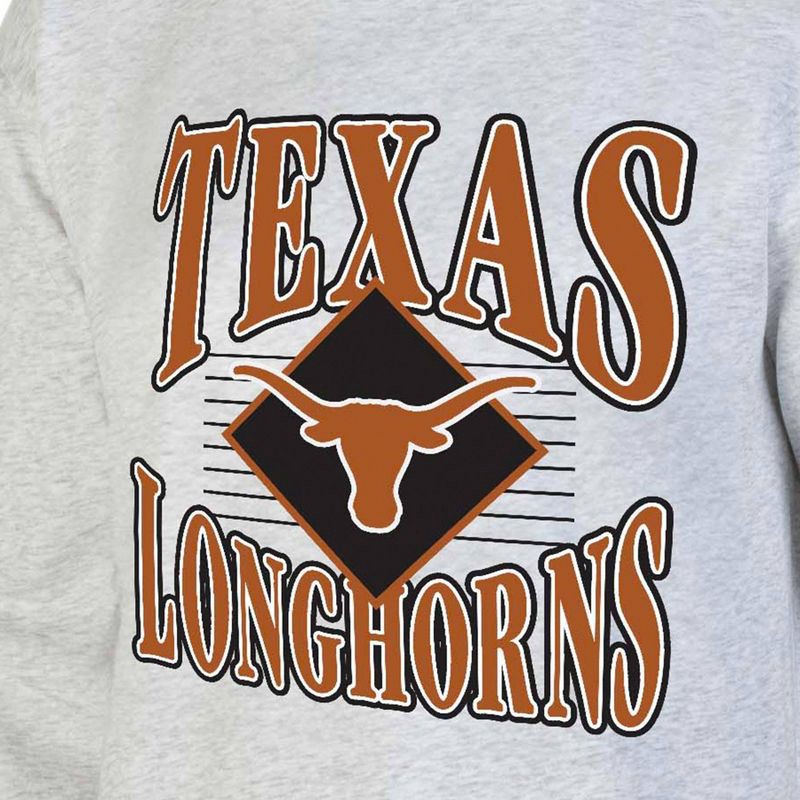slide 3 of 3, NCAA Texas Longhorns Men's Crew Neck Fleece Ash Sweatshirt - M: Cotton Pullover,, 1 ct