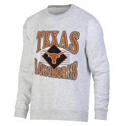 NCAA Texas Longhorns Men's Crew Neck Fleece Ash Sweatshirt - M: Cotton Pullover,