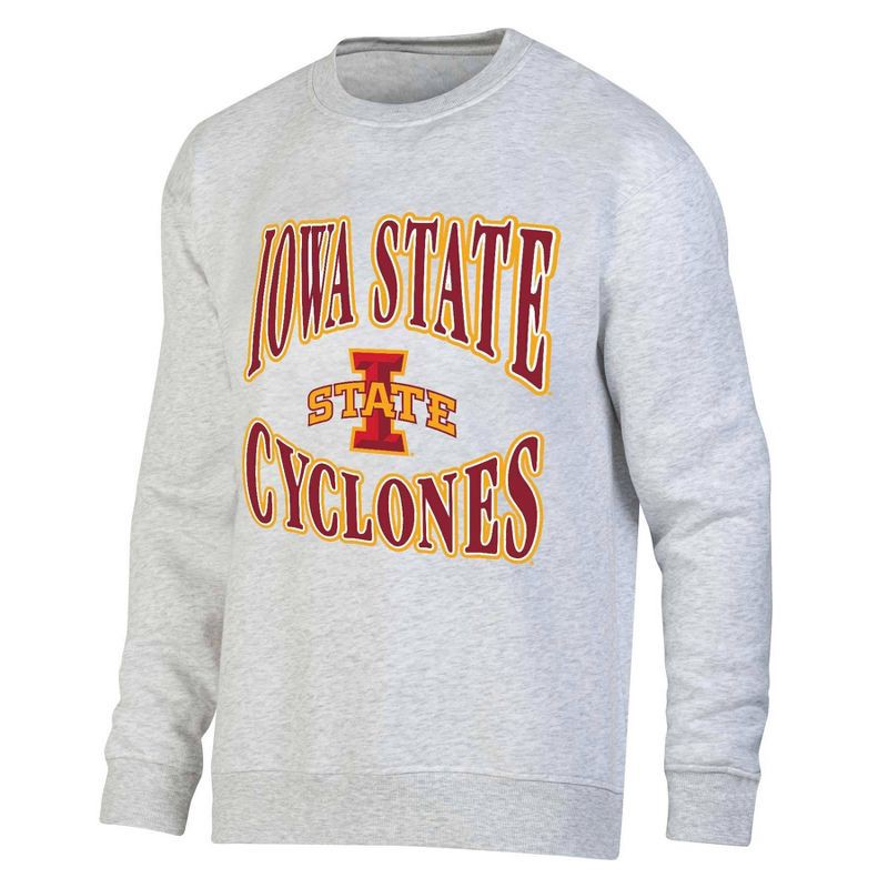 slide 1 of 3, NCAA Iowa State Cyclones Men's Crew Neck Fleece Ash Sweatshirt - S, 1 ct