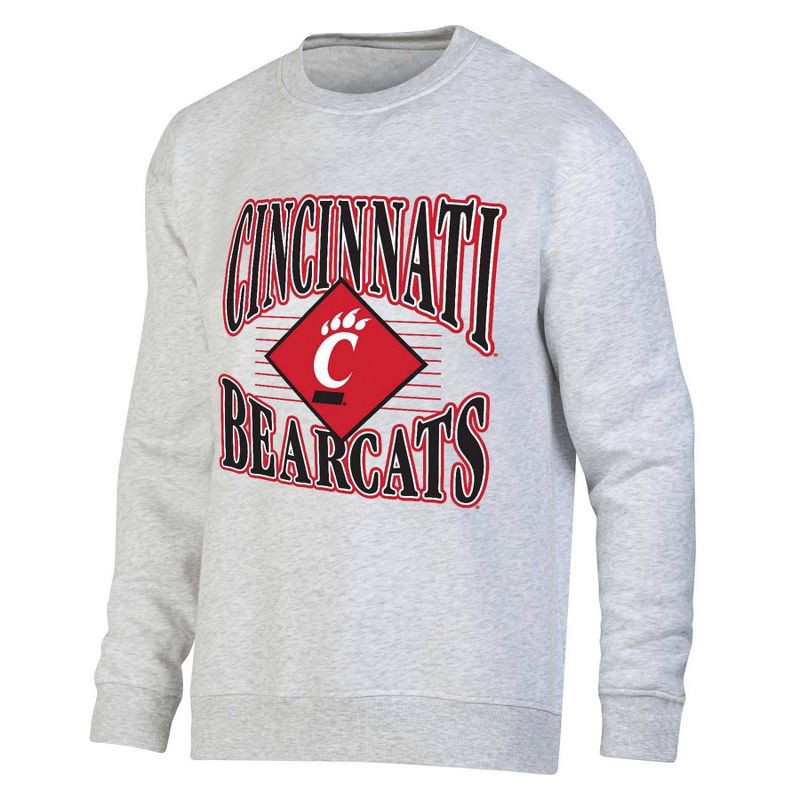 slide 1 of 3, NCAA Cincinnati Bearcats Men's Crew Neck Fleece Ash Sweatshirt - L, 1 ct