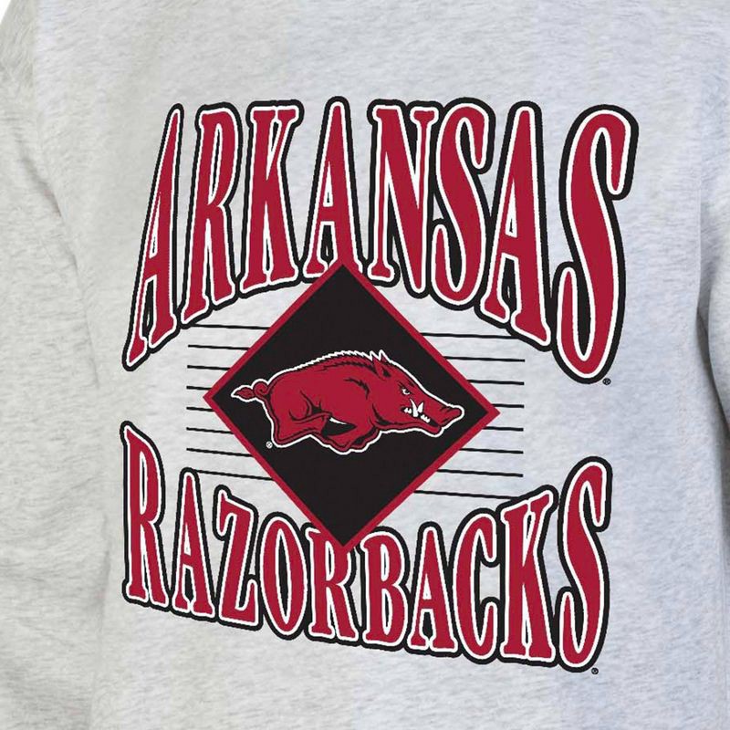 slide 3 of 3, NCAA Arkansas Razorbacks Men's Crew Neck Fleece Ash Sweatshirt - XXL, 1 ct