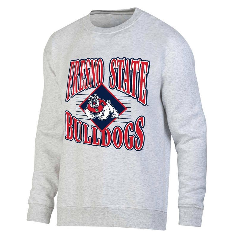 slide 1 of 3, NCAA Fresno State Bulldogs Men's Crew Neck Fleece Ash Sweatshirt - XL, 1 ct
