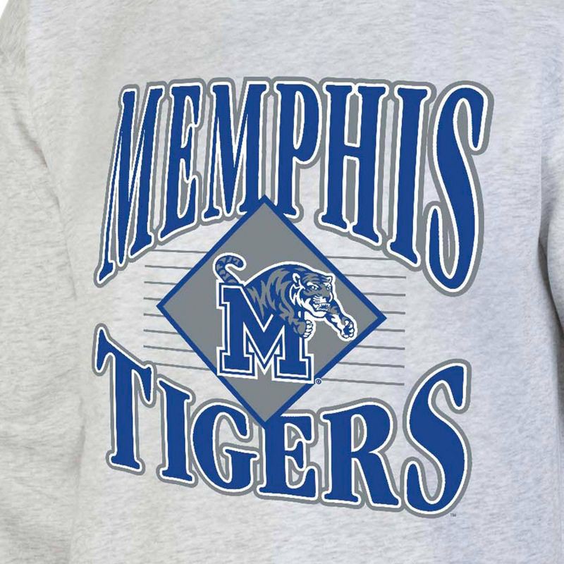 slide 3 of 3, NCAA Memphis Tigers Men's Crew Neck Fleece Ash Sweatshirt - M: Pullover, 1 ct