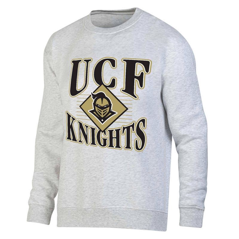 slide 1 of 3, NCAA UCF Knights Men's Crew Neck Fleece Ash Sweatshirt - M: Cotton Pullover, Long Sleeve, 1 ct