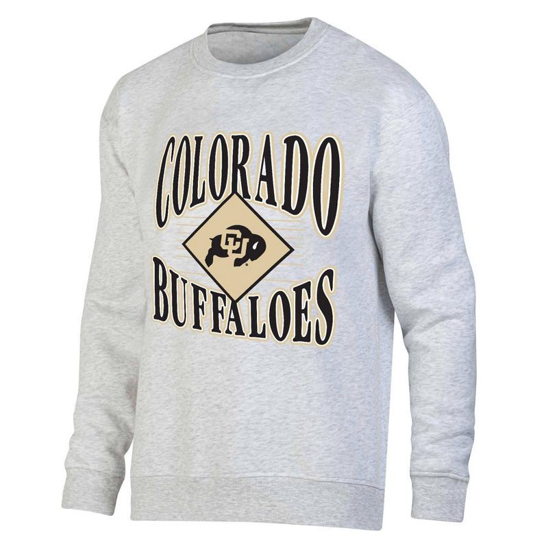 slide 1 of 3, NCAA Colorado Buffaloes Men's Crew Neck Fleece Ash Sweatshirt - S, 1 ct