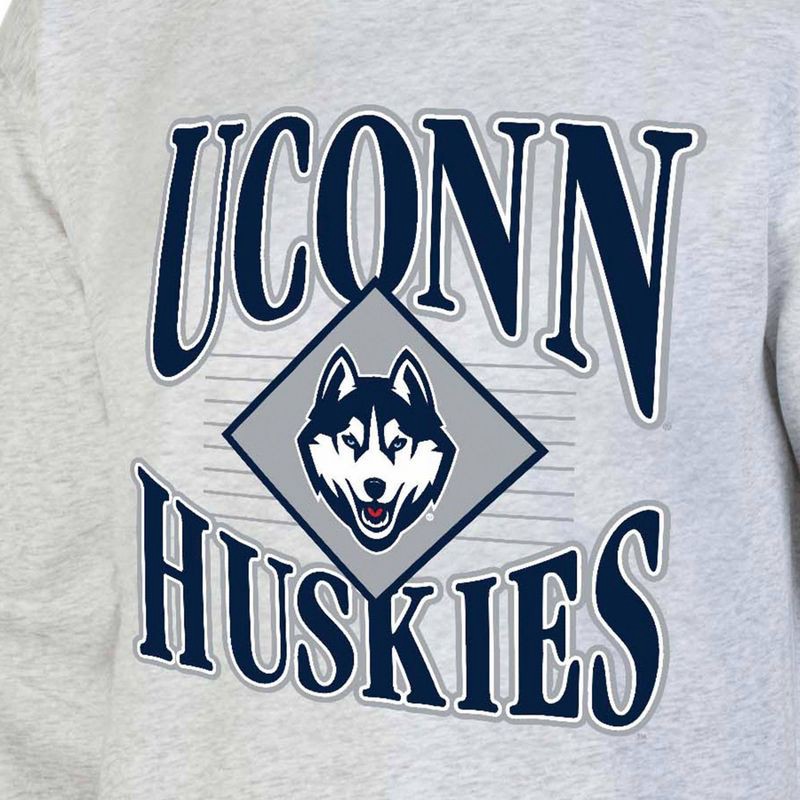 slide 3 of 3, NCAA UConn Huskies Men's Crew Neck Fleece Ash Sweatshirt - XXL, 1 ct