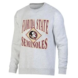 NCAA Florida State Seminoles Men's Crew Neck Fleece Ash Sweatshirt - L