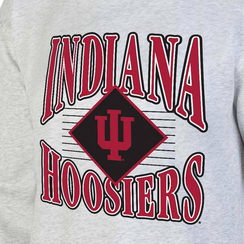 slide 3 of 3, NCAA Indiana Hoosiers Men's Crew Neck Fleece Ash Sweatshirt - M: Pullover, 1 ct