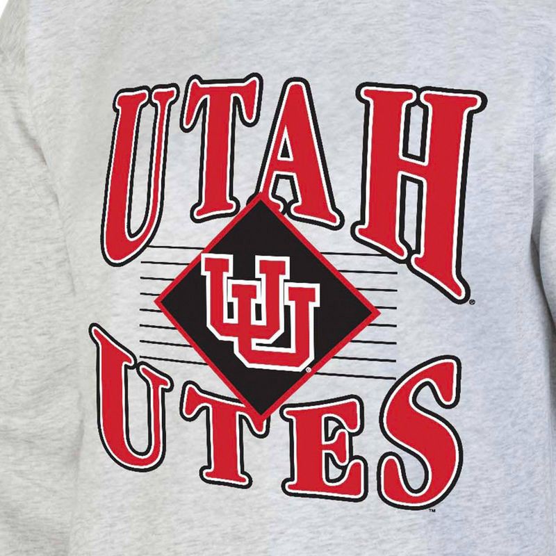 slide 3 of 3, NCAA Utah Utes Men's Crew Neck Fleece Ash Sweatshirt - S, 1 ct