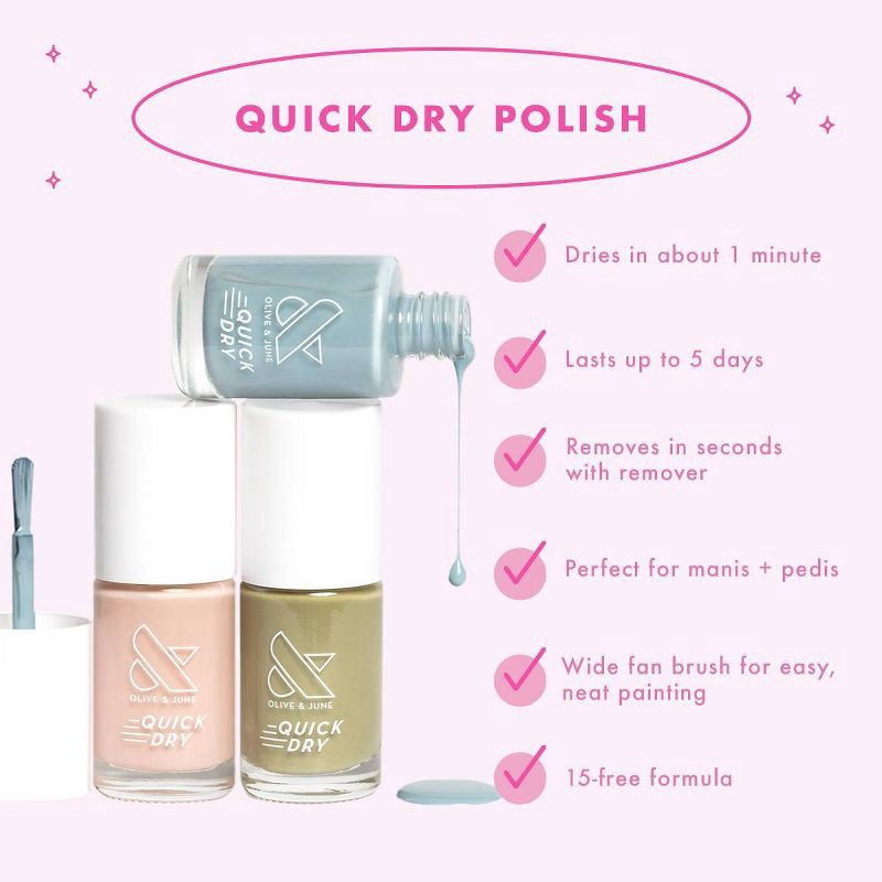 slide 8 of 8, Olive & June Quick Dry Nail Polish - Mulberry - 0.3 fl oz, 0.3 fl oz