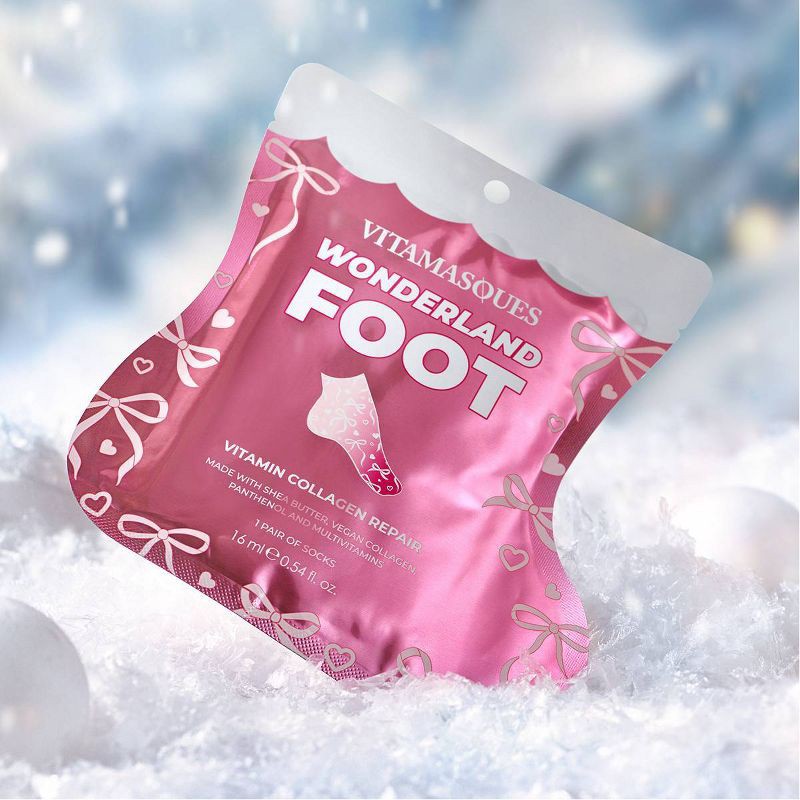 slide 3 of 5, Vitamasques Stocking Stuffer Wonderland Moisturizing Foot Mask - 0.54 fl oz, 0.54 fl oz