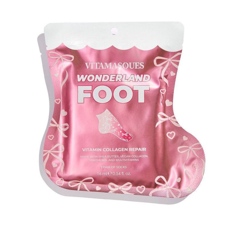 slide 1 of 5, Vitamasques Stocking Stuffer Wonderland Moisturizing Foot Mask - 0.54 fl oz, 0.54 fl oz