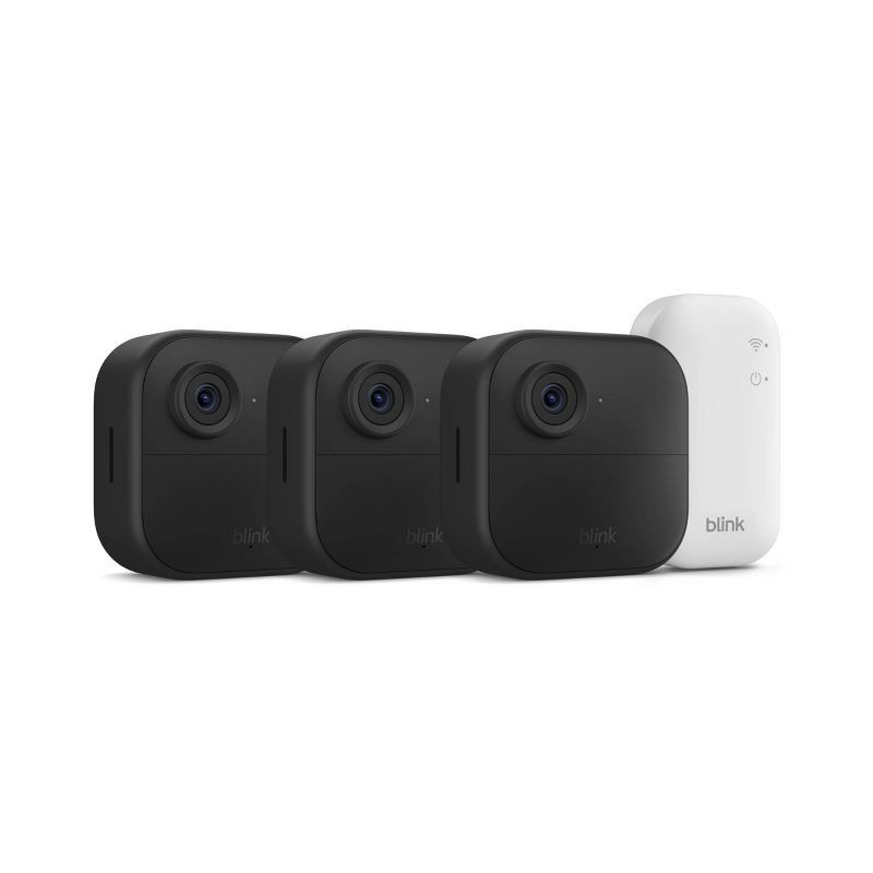 slide 1 of 6, Amazon Blink Outdoor 4 Wireless Smart Security Camera, 2 Year Battery Life, 1080p HD , Two-Way Talk, Sync Module Core Included - 3 Camera System, 1 ct