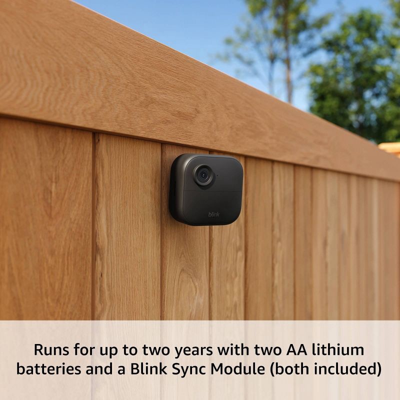slide 3 of 6, Amazon Blink Outdoor 4 Wireless Smart Security Camera, 2 Year Battery Life, 1080p HD , Two-Way Talk, Sync Module Core Included - 1 Camera System, 1 ct