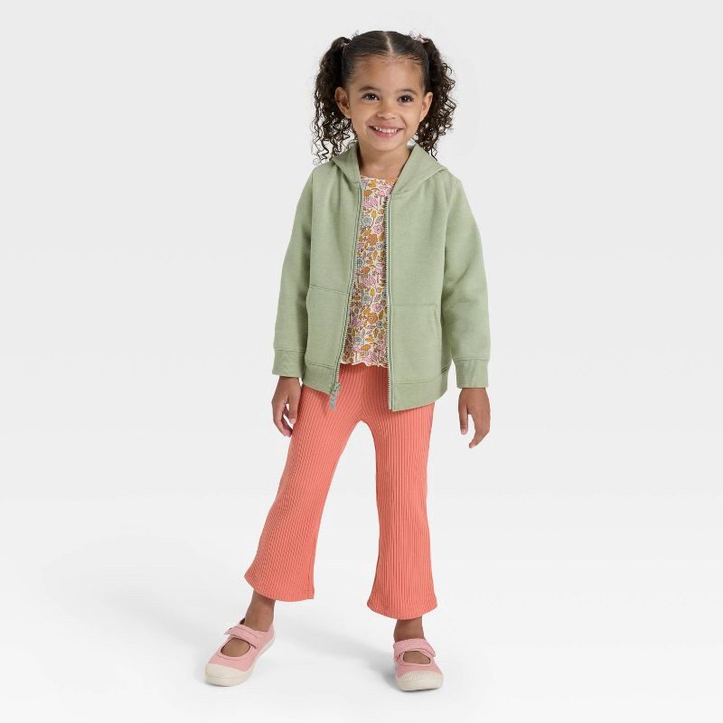 slide 3 of 3, Toddler Girls' Flared Leggings - Cat & Jack™ Coral Orange 2T, 1 ct