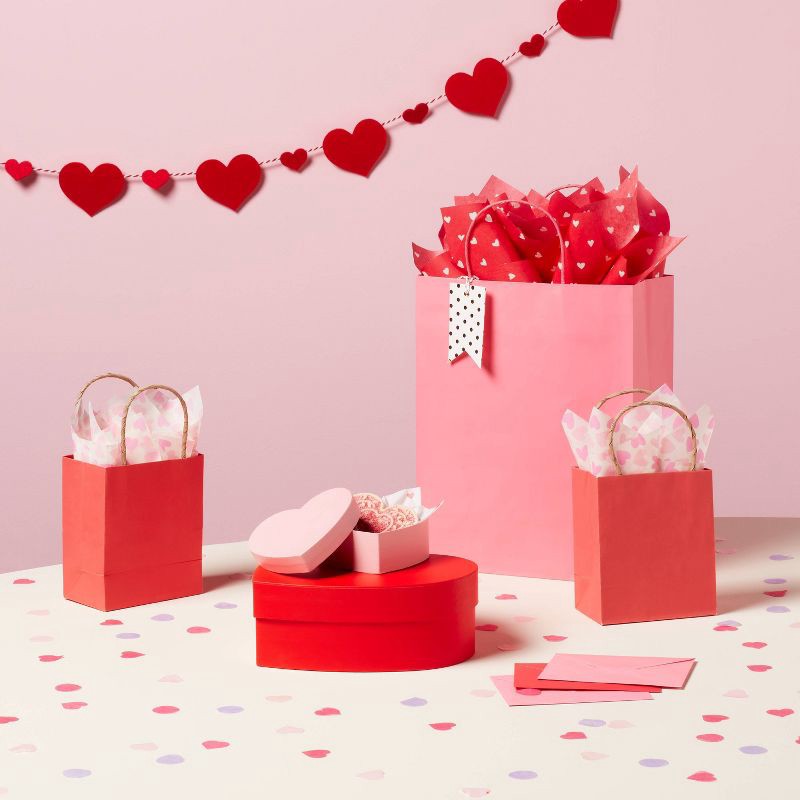 slide 2 of 3, 8ct Valentine's Day Gift Bag Wrap Tissue Paper Hearts Dot Red - Spritz™, 8 ct